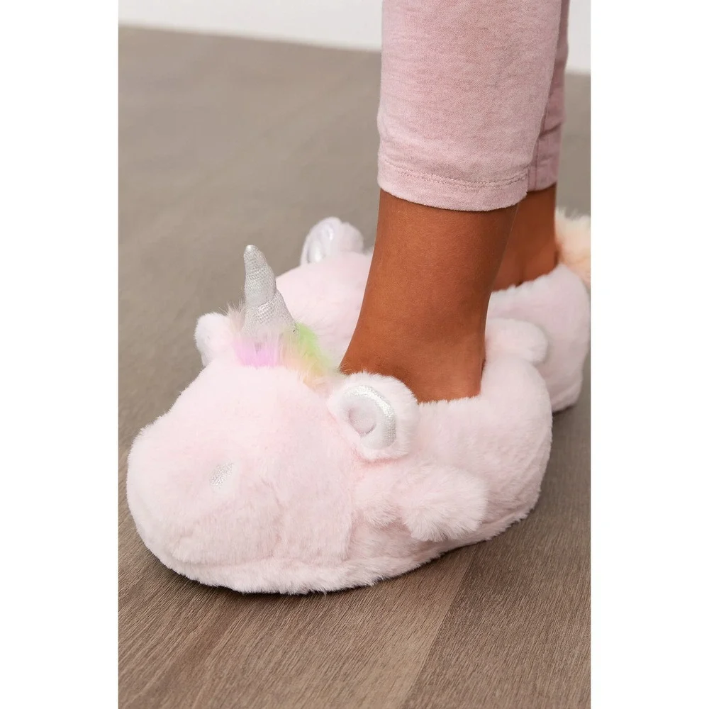 Girls' Cass Unicorn Slippers‎ – Cat & Jack Pink Size 13-1 New With Tags